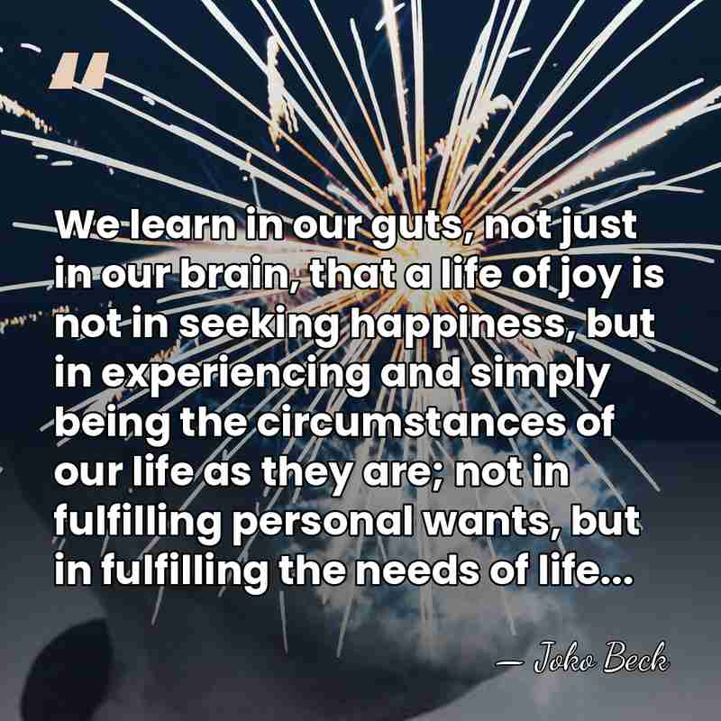 We learn in our guts, not just in our brain, that a&hellip; - Joko Beck