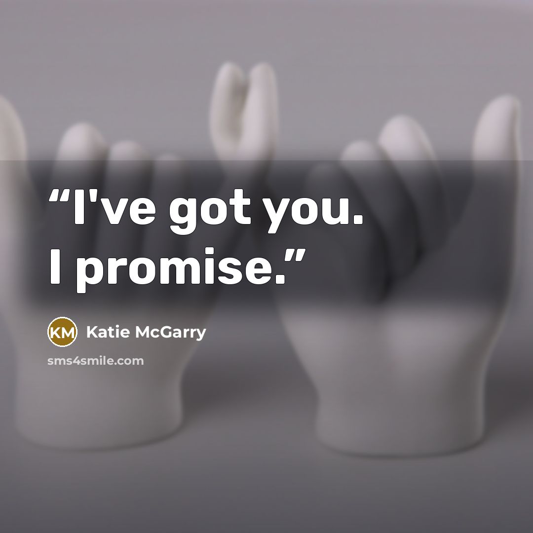 “I've got you. I promise.” quote by Katie McGarry