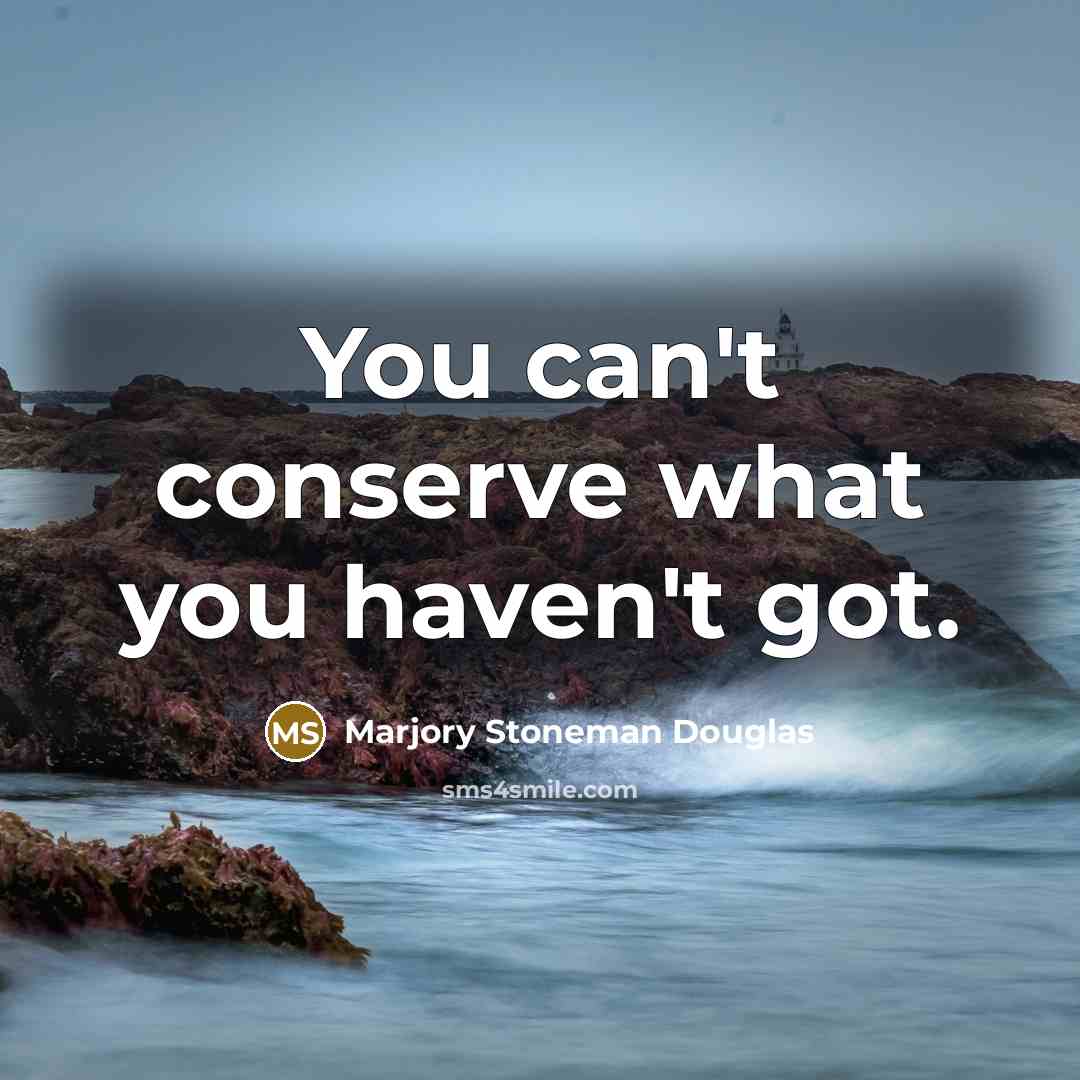 “You can't conserve what you haven't got.…” quote by Marjory Stoneman Douglas