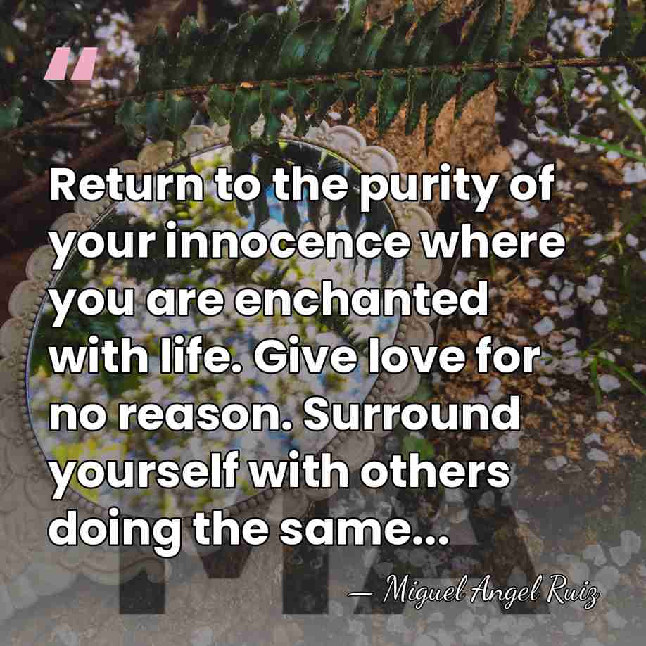 Return to the purity of your innocence where you are enchanted with&hellip; - Miguel Angel Ruiz