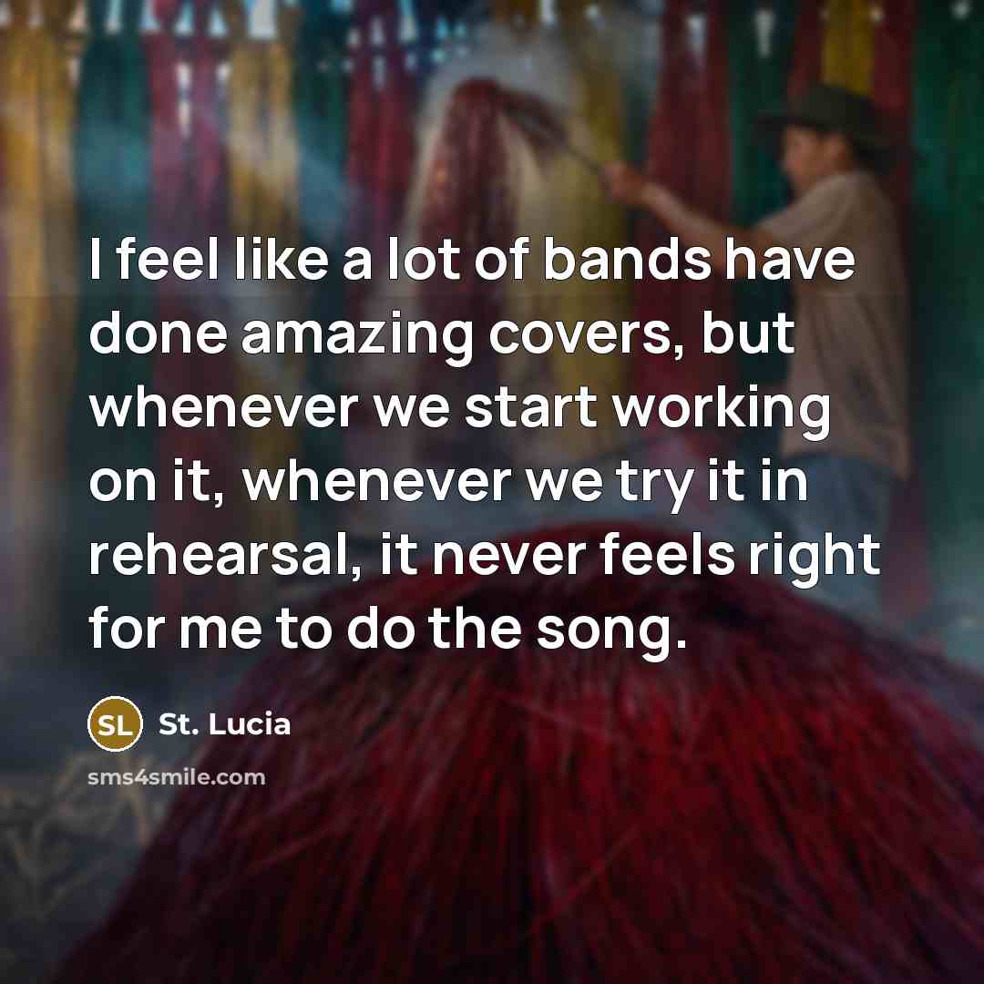 “I feel like a lot of bands have done amazing…” quote by St. Lucia