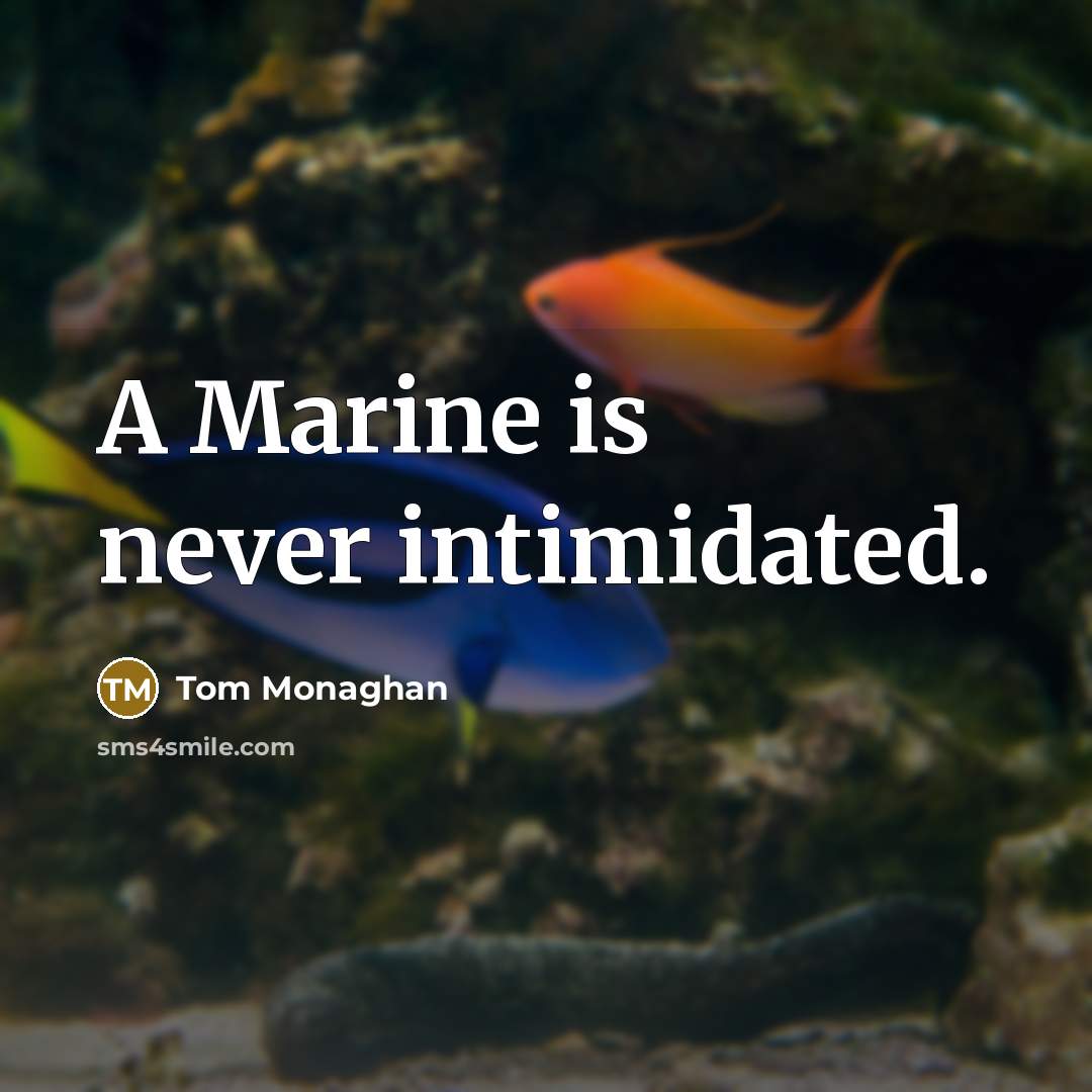 “A Marine is never intimidated.…” quote by Tom Monaghan