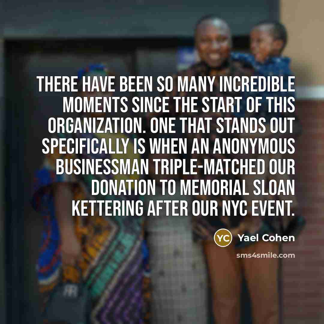 “There have been so many incredible moments since the start…” quote by Yael Cohen