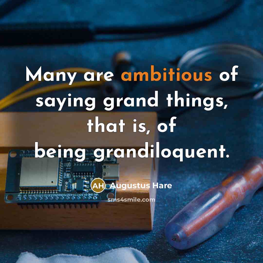“Many are ambitious of saying grand things, that is, of…” quote by Augustus Hare