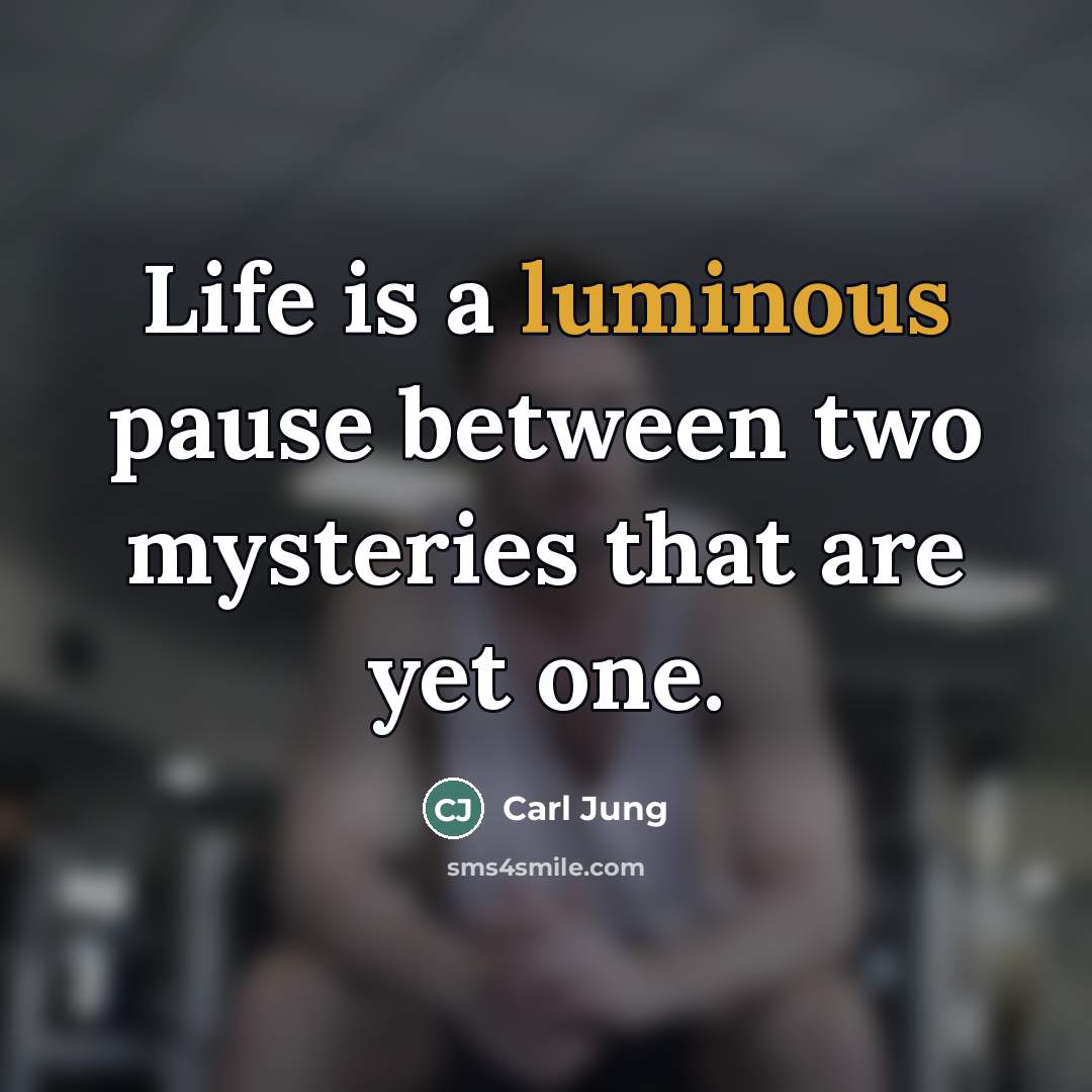 “Life is a luminous pause between two mysteries that are…” quote by Carl Jung