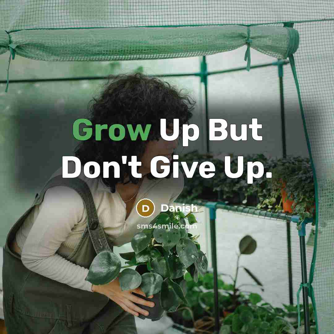 “Grow Up But Don't Give Up.” quote by Danish