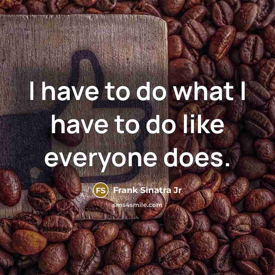 “I have to do what I have to do like…” quote by Frank Sinatra Jr