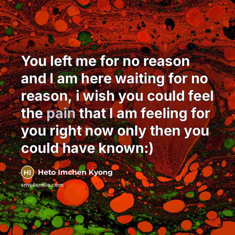 “You left me for no reason and I am here…” quote by Heto Imchen Kyong