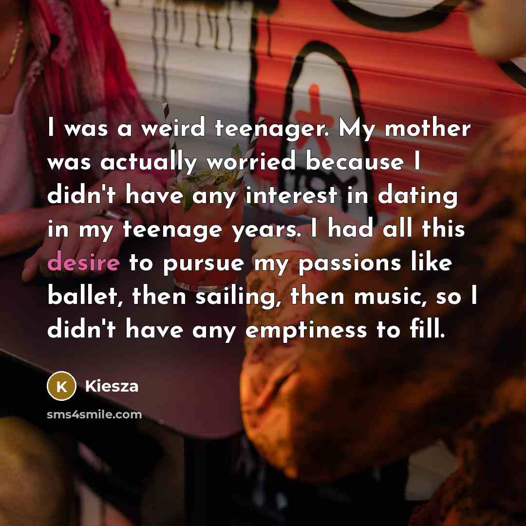 “I was a weird teenager. My mother was actually worried…” quote by Kiesza
