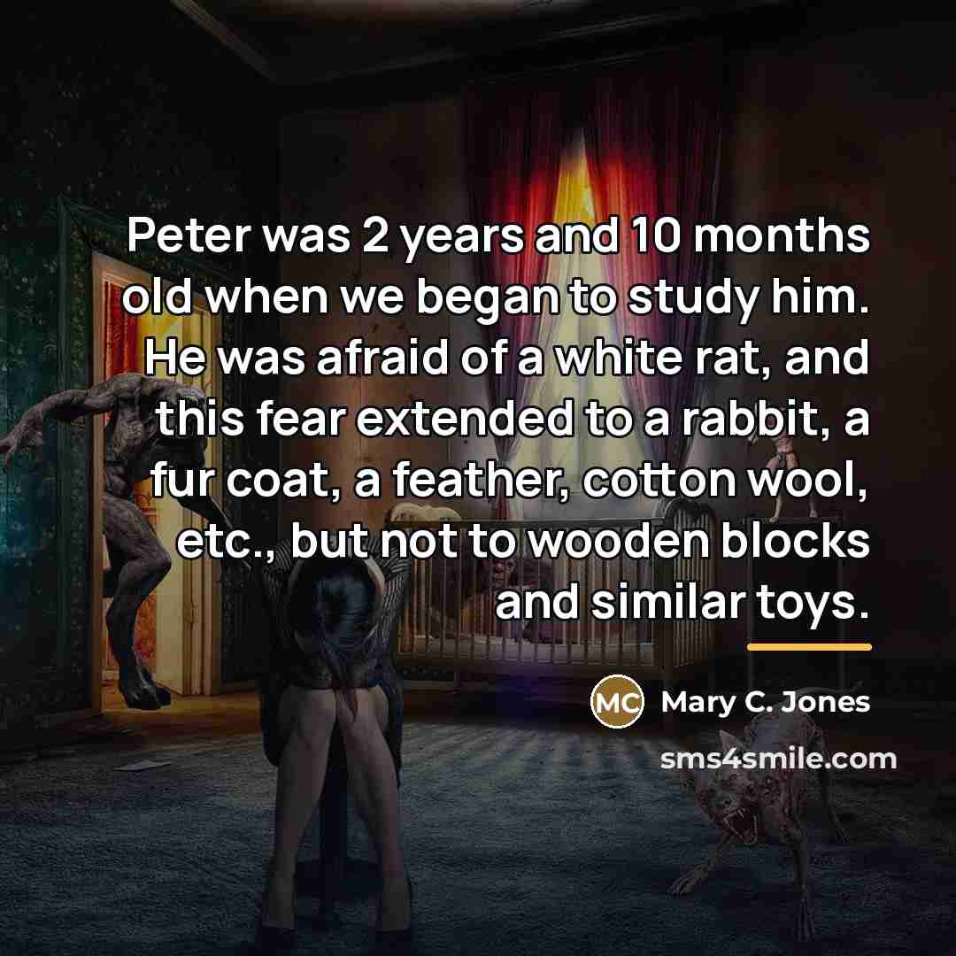 “Peter was 2 years and 10 months old when we…” quote by Mary C. Jones