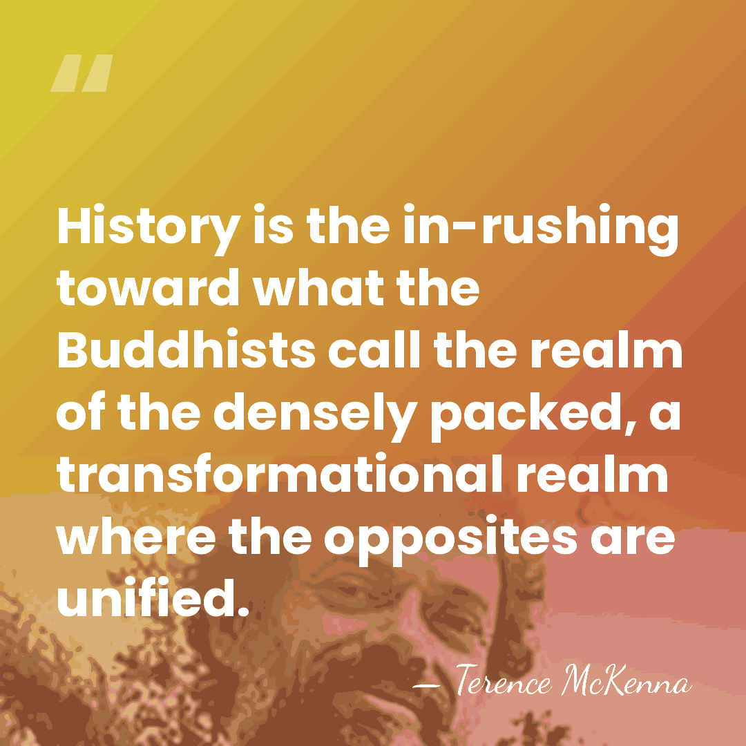 History is the in-rushing toward what the Buddhists call the realm of&hellip; - Terence McKenna