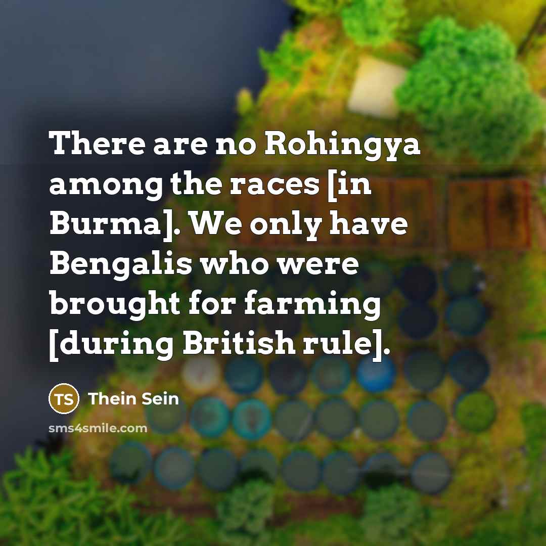 “There are no Rohingya among the races [in Burma]. We…” quote by Thein Sein