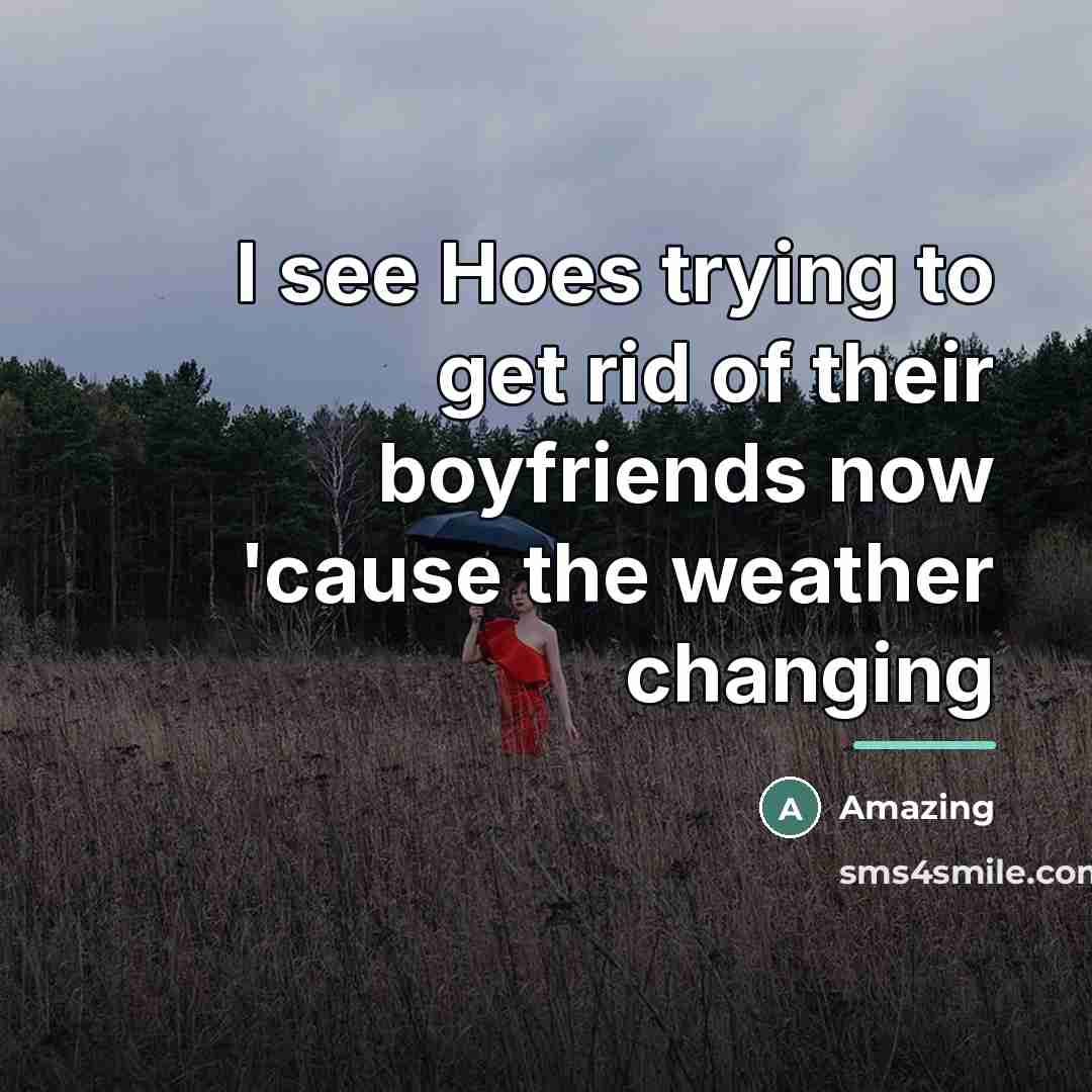 “I see Hoes trying to get rid of their boyfriends…” quote by Amazing