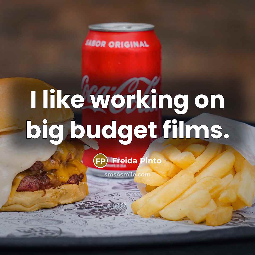 “I like working on big budget films.” quote by Freida Pinto