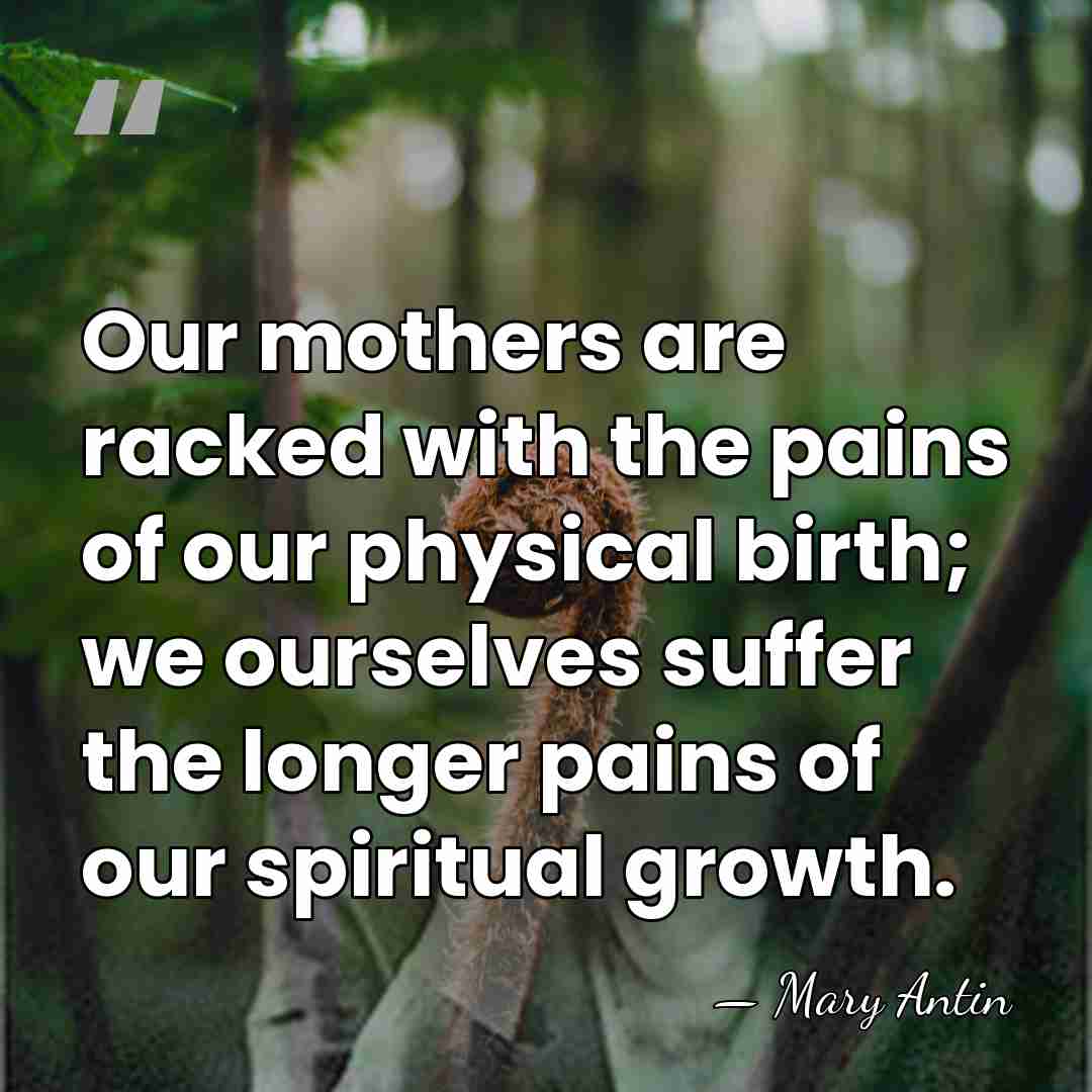 Our mothers are racked with the pains of our physical birth; we&hellip; - Mary Antin