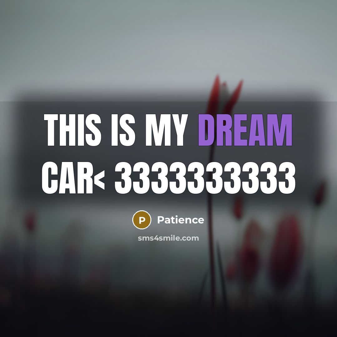 “This is my dream car< 3333333333…” quote by Patience