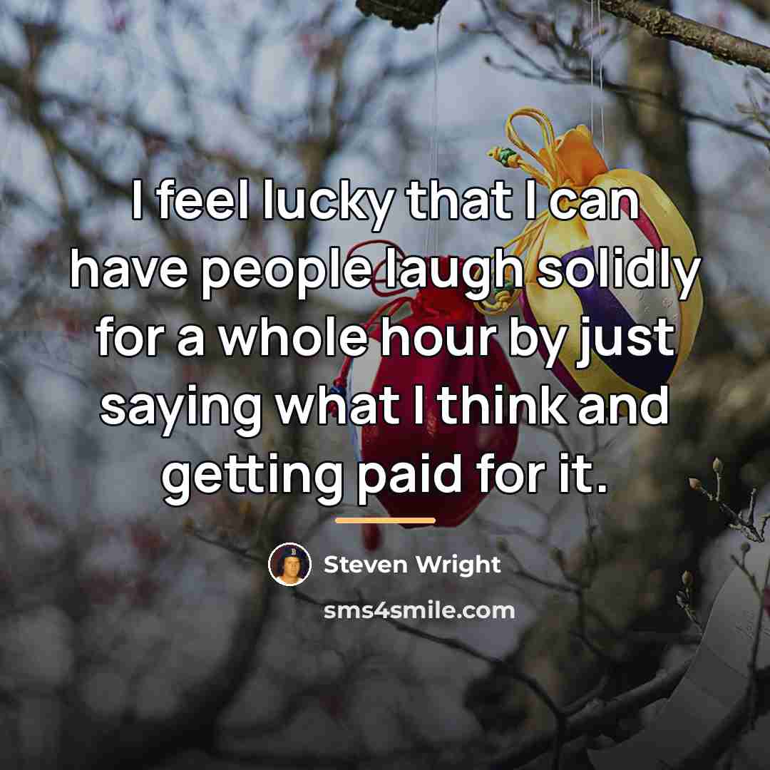 “I feel lucky that I can have people laugh solidly…” quote by Steven Wright