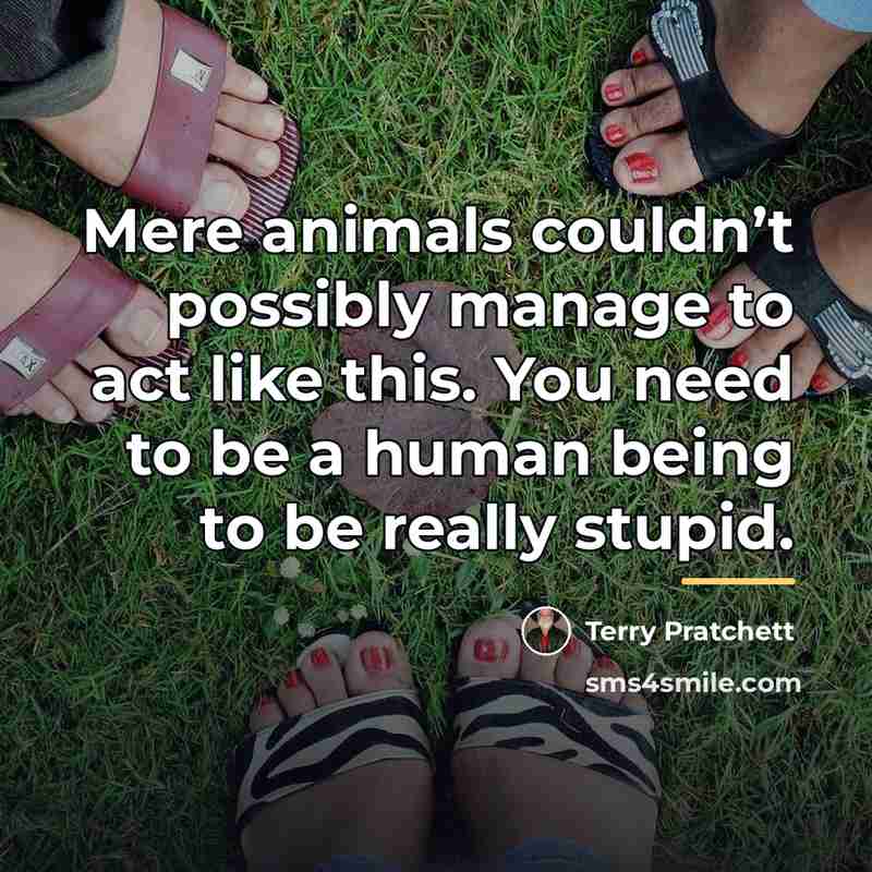 “Mere animals couldn’t possibly manage to act like this. You…” quote by Terry Pratchett