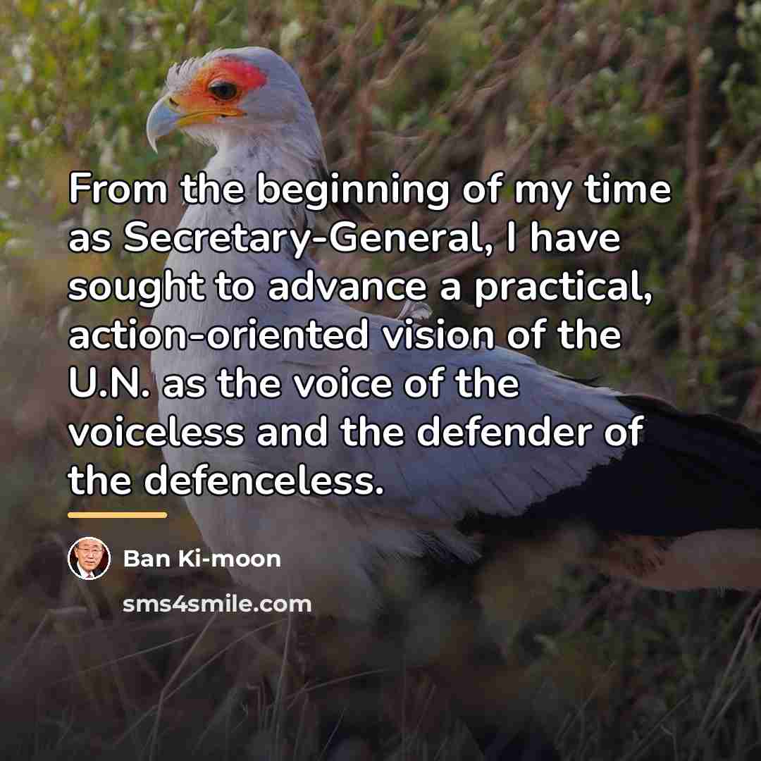 “From the beginning of my time as Secretary-General, I have…” quote by Ban Ki-moon