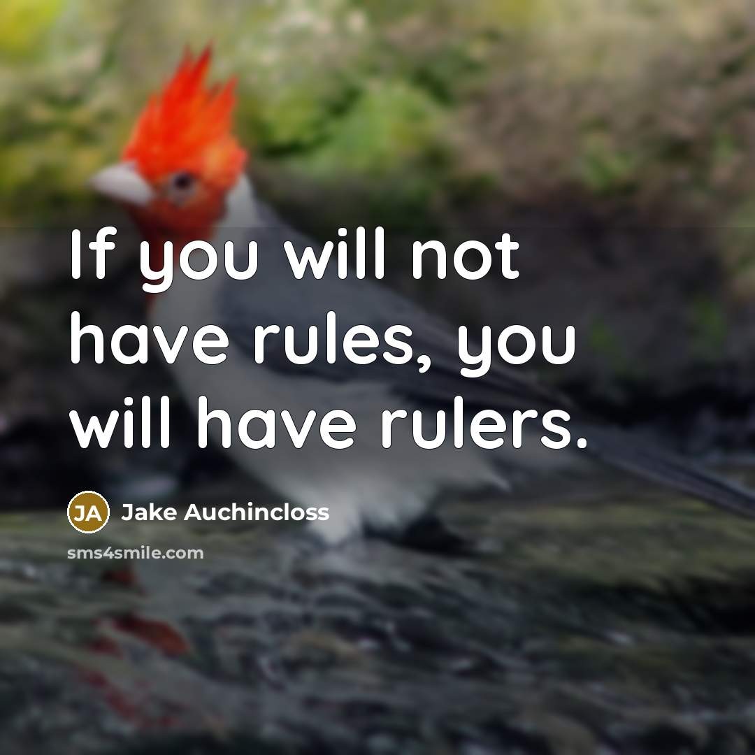“If you will not have rules, you will have rulers.…” quote by Jake Auchincloss