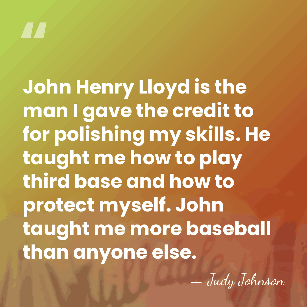 John Henry Lloyd is the man I gave the credit to for&hellip; - Judy Johnson