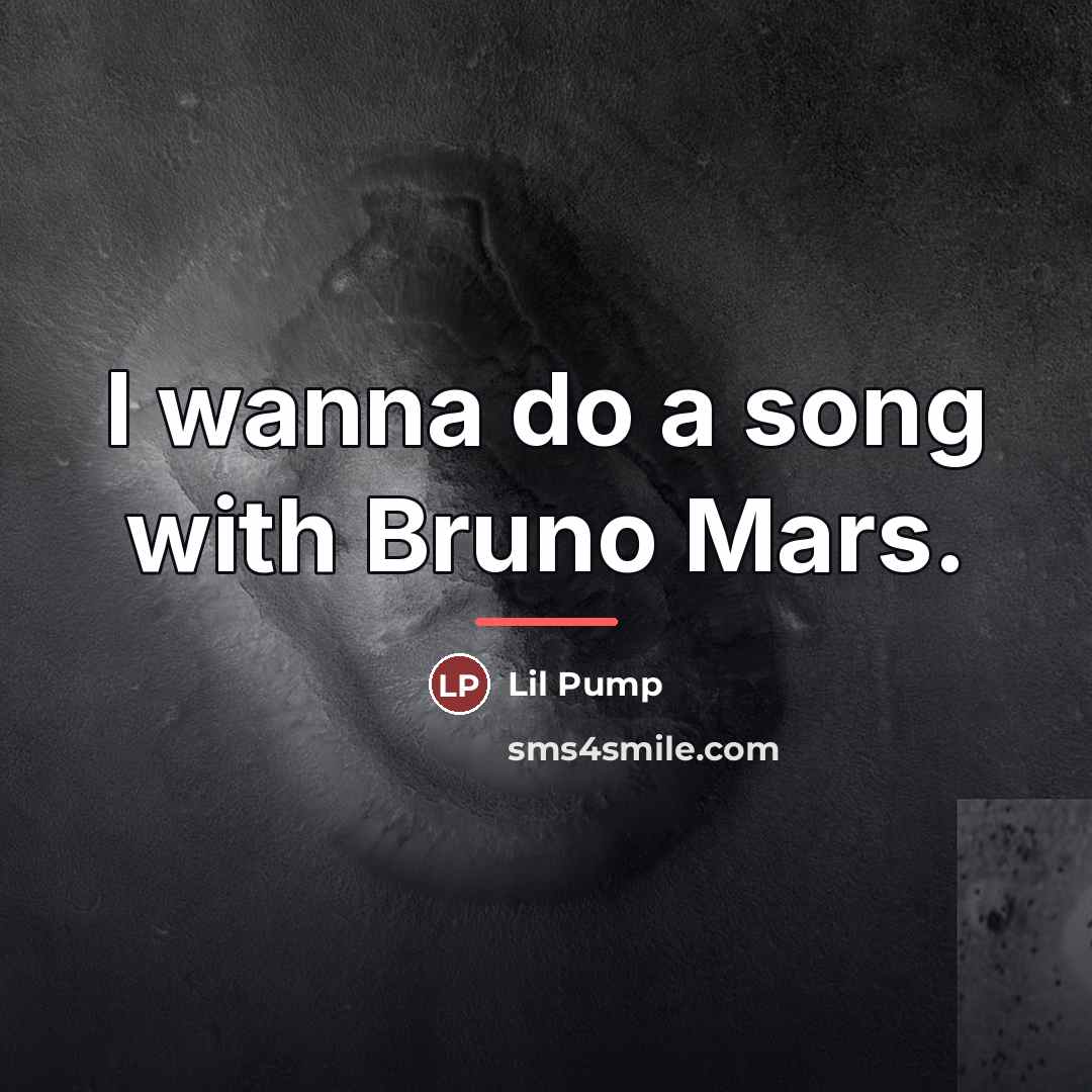 “I wanna do a song with Bruno Mars.…” quote by Lil Pump
