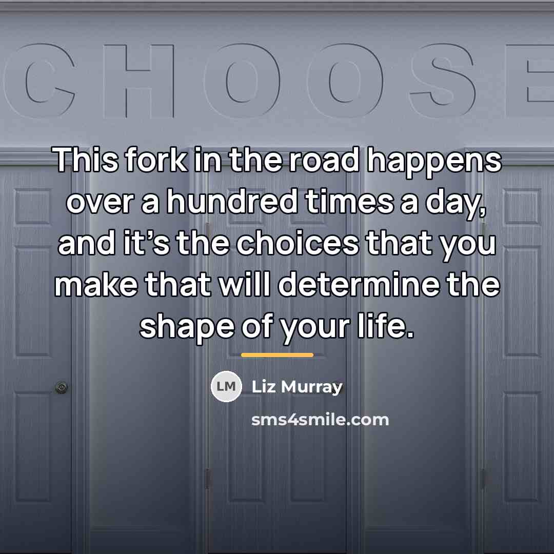 “This fork in the road happens over a hundred times…” quote by Liz Murray