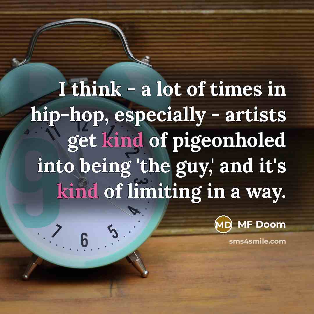 “I think - a lot of times in hip-hop, especially…” quote by MF Doom