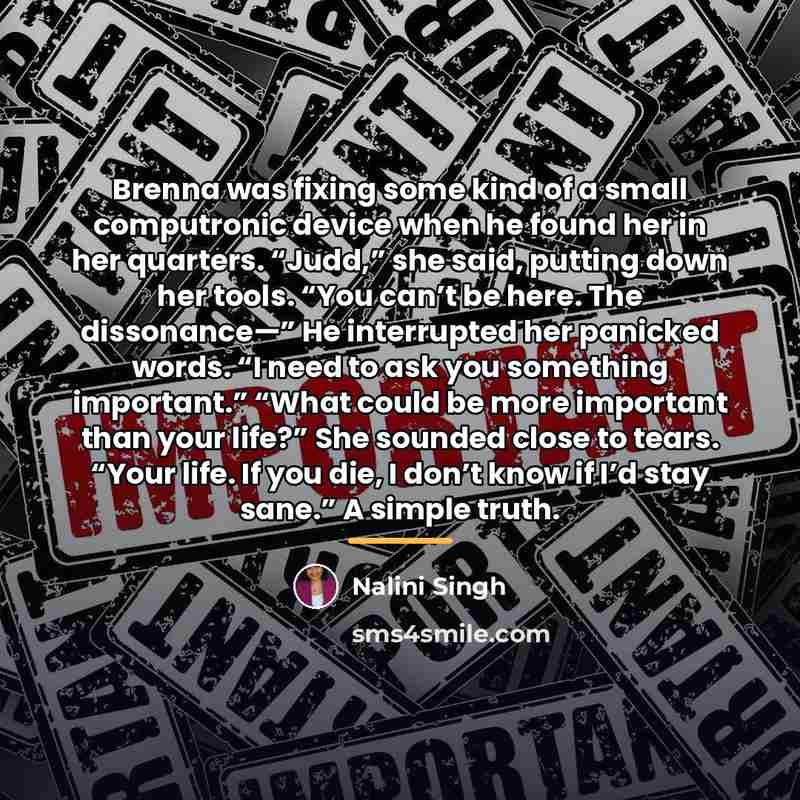 “Brenna was fixing some kind of a small computronic device…” quote by Nalini Singh