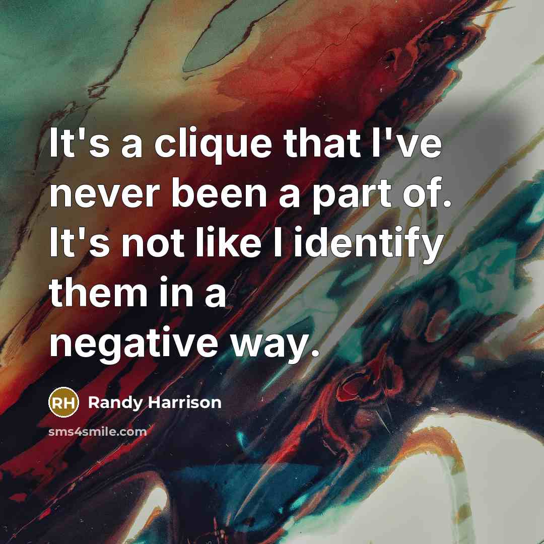 “It's a clique that I've never been a part of. It's not like I identify them in a negative way.” quote by Randy Harrison