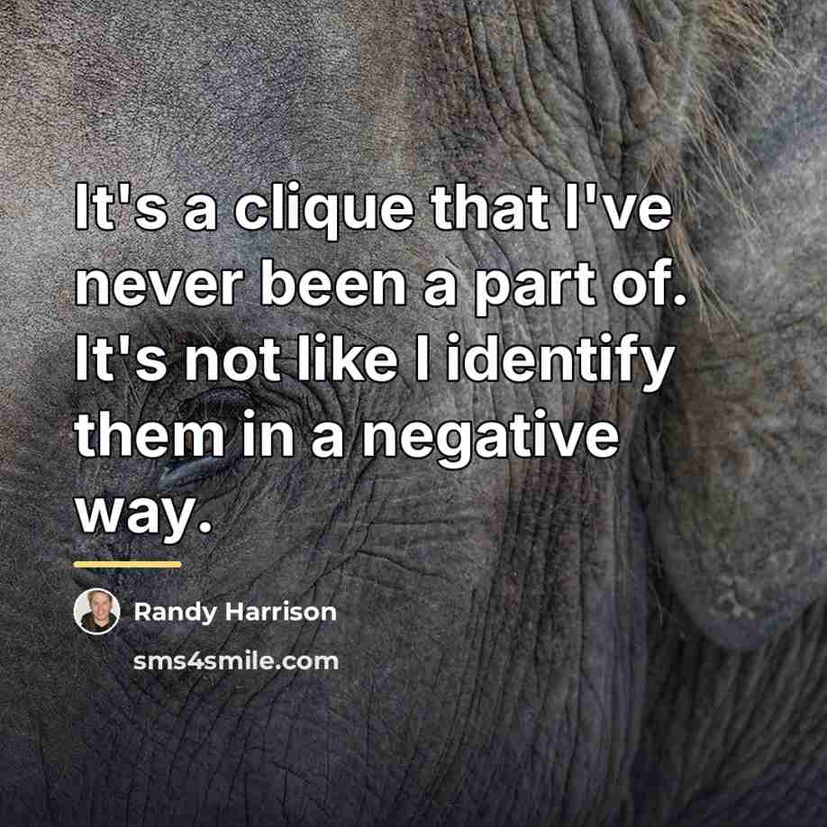 “It's a clique that I've never been a part of.…” quote by Randy Harrison