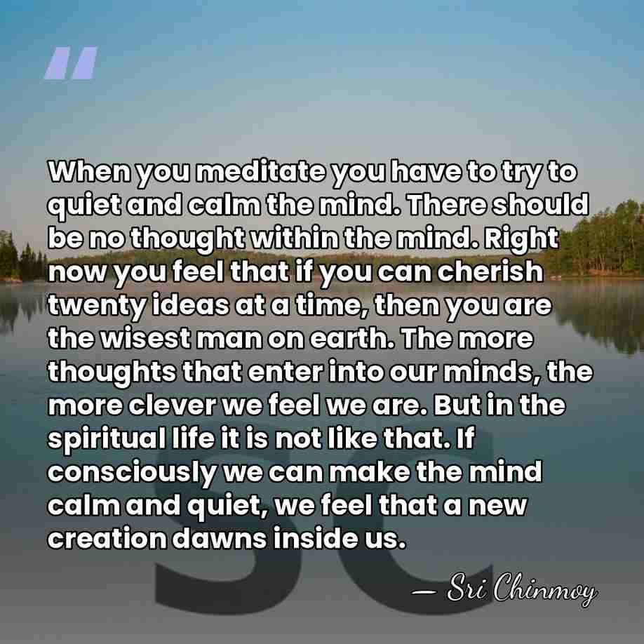 When you meditate you have to try to quiet and calm the&hellip; - Sri Chinmoy