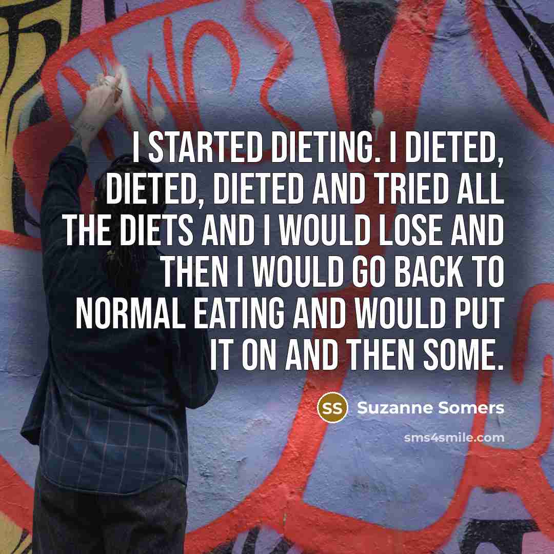“I started dieting. I dieted, dieted, dieted and tried all…” quote by Suzanne Somers