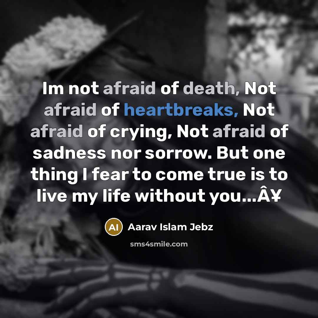 “Im not afraid of death, Not afraid of heartbreaks, Not…” quote by Aarav Islam Jebz