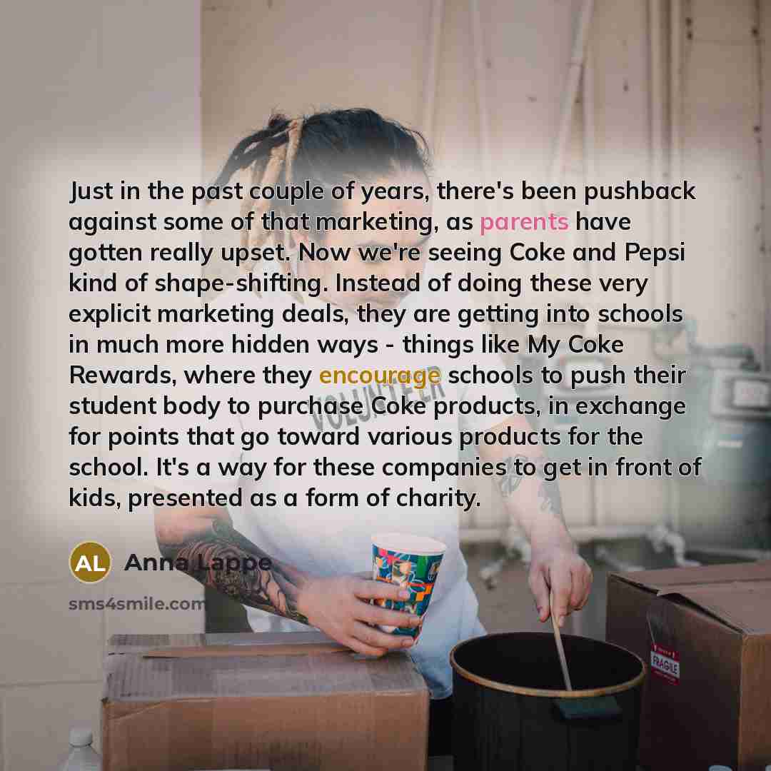 “Just in the past couple of years, there's been pushback…” quote by Anna Lappe