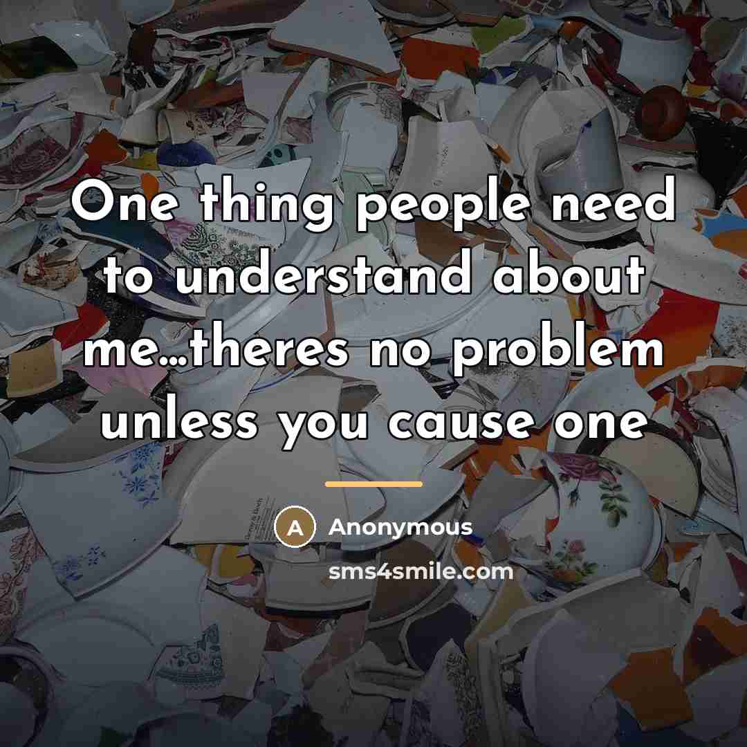 “One thing people need to understand about me...theres no problem…” quote by Anonymous
