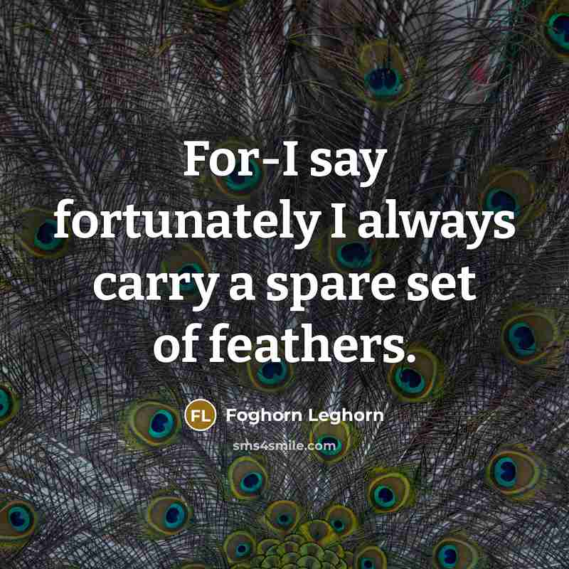 “For-I say fortunately I always carry a spare set of…” quote by Foghorn Leghorn