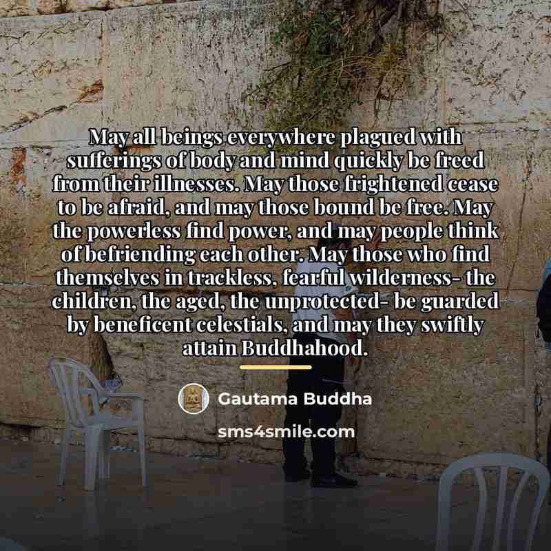 “May all beings everywhere plagued with sufferings of body and…” quote by Gautama Buddha