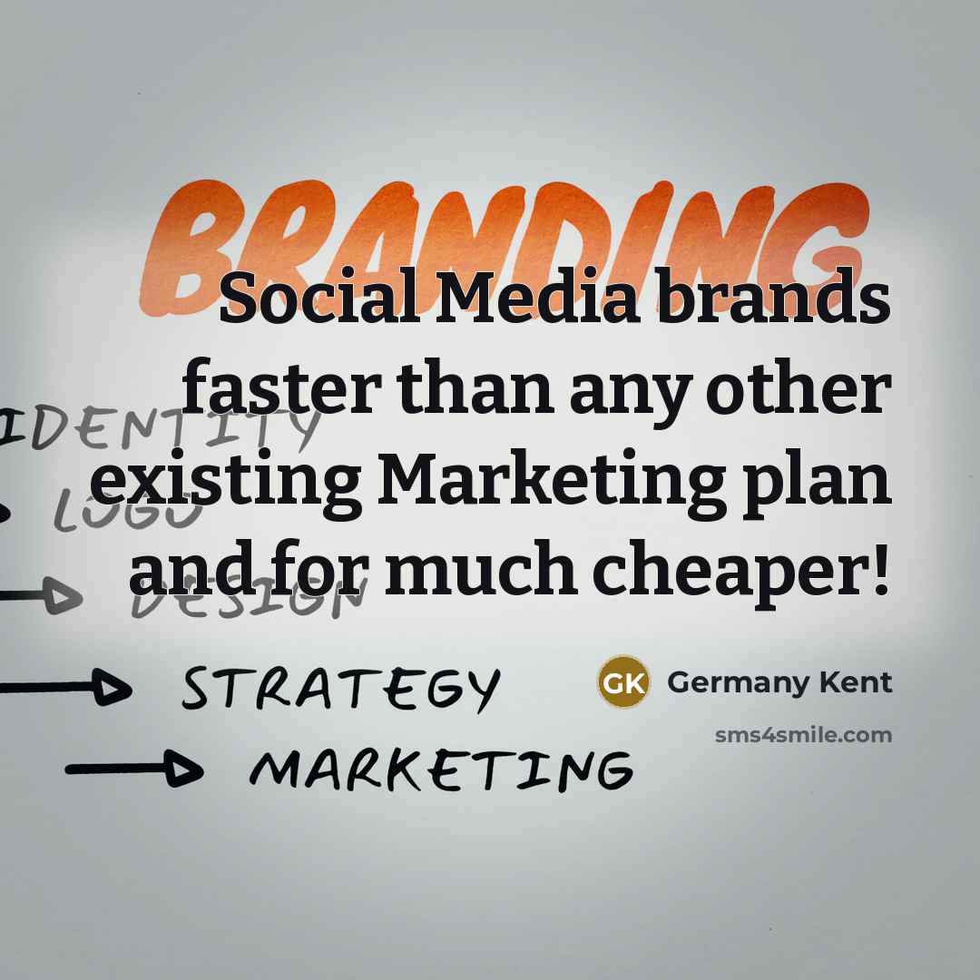 “Social Media brands faster than any other existing Marketing plan…” quote by Germany Kent