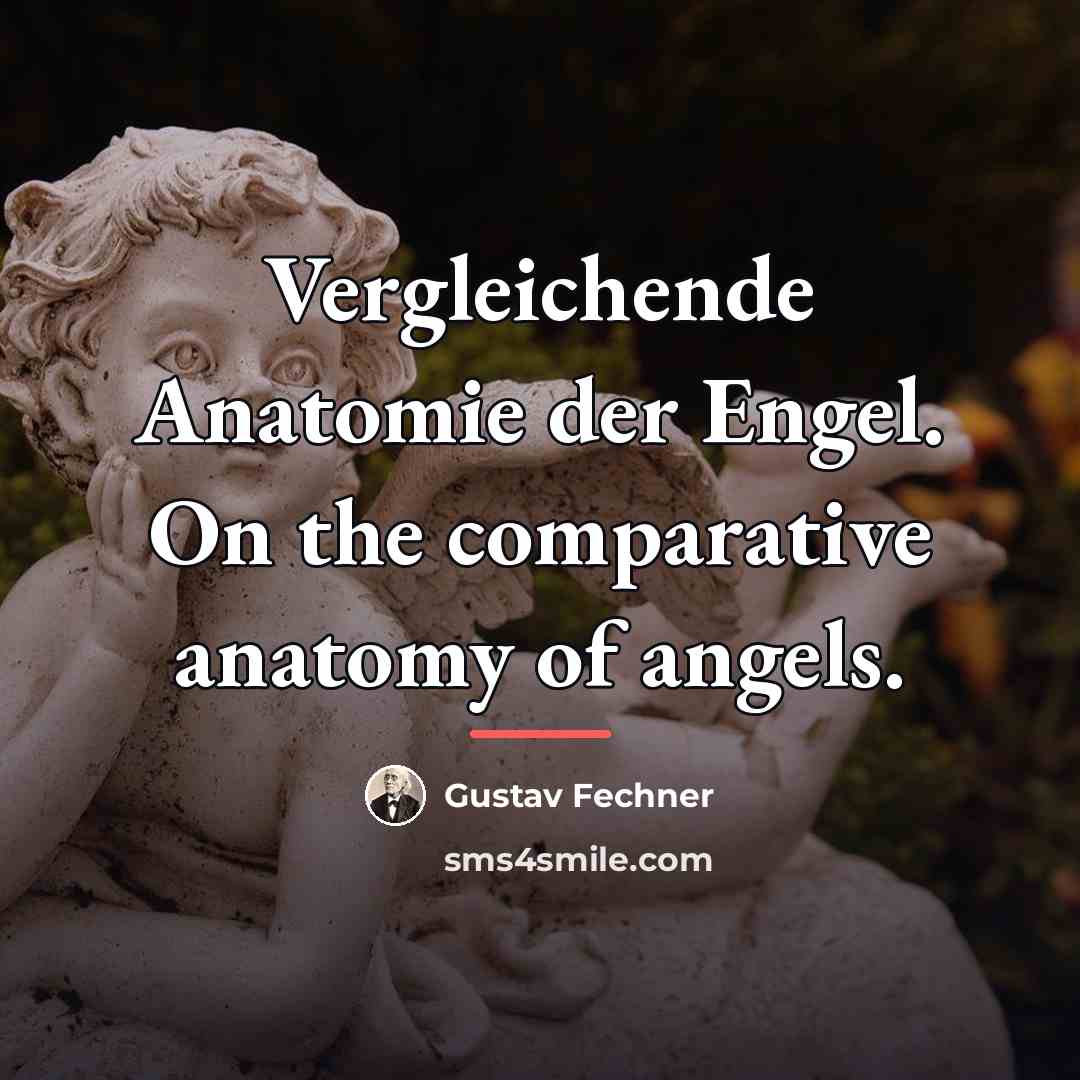 “Vergleichende Anatomie der Engel. On the comparative anatomy of angels.…” quote by Gustav Fechner