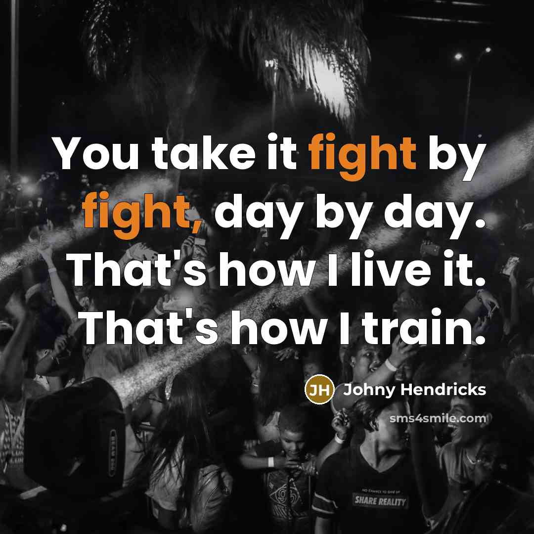 “You take it fight by fight, day by day. That's…” quote by Johny Hendricks
