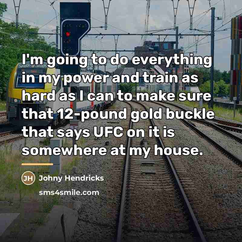 “I'm going to do everything in my power and train…” quote by Johny Hendricks