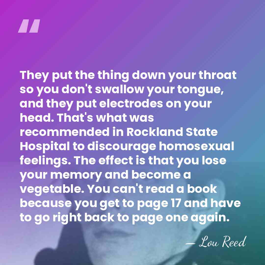 They put the thing down your throat so you don't swallow your&hellip; - Lou Reed