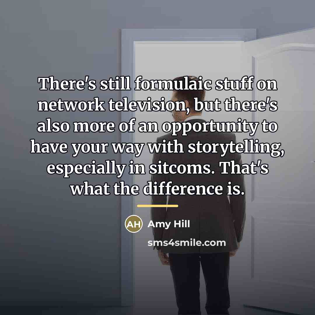 “There's still formulaic stuff on network television, but there's also…” quote by Amy Hill