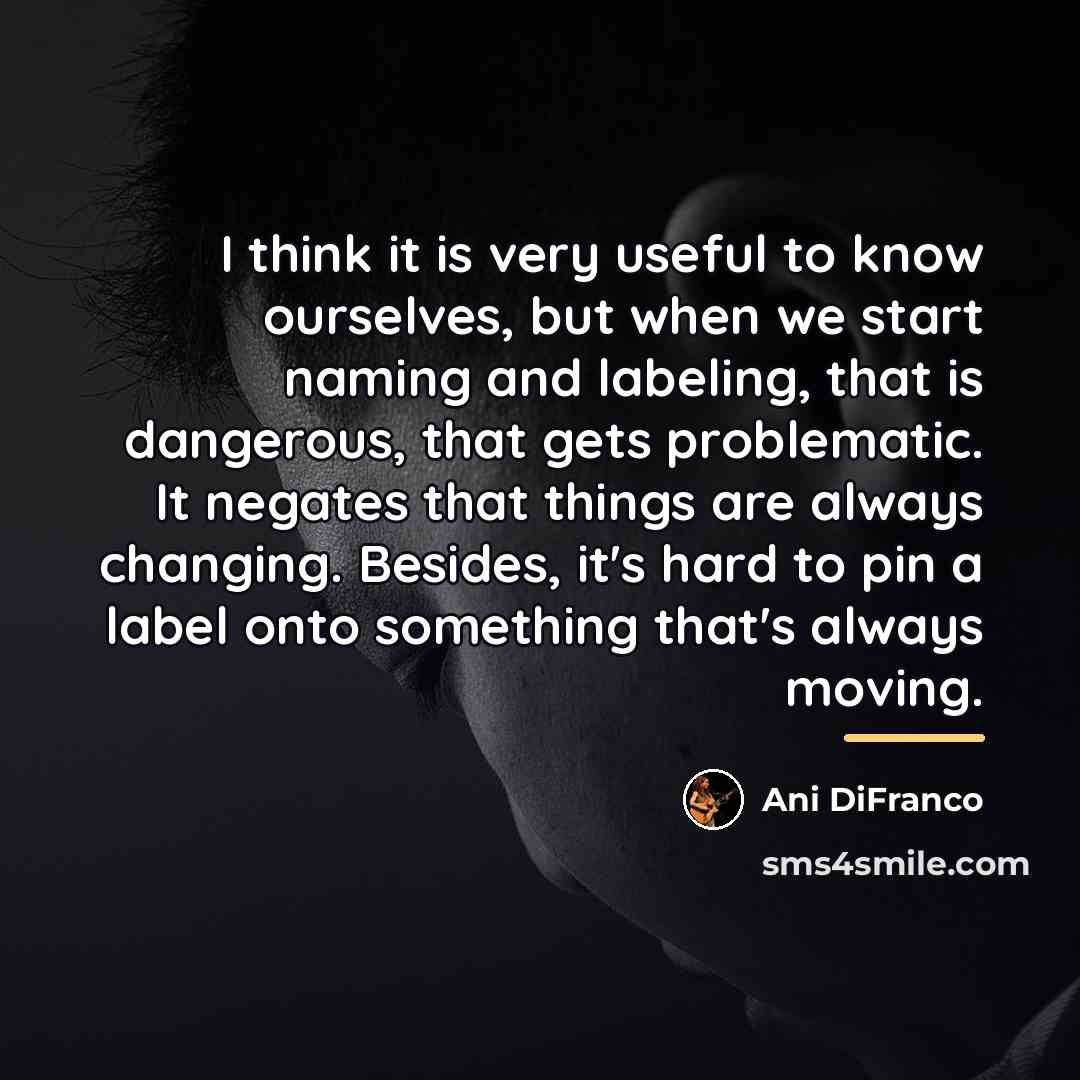 “I think it is very useful to know ourselves, but…” quote by Ani DiFranco