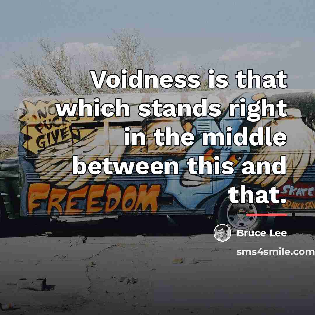 “Voidness is that which stands right in the middle between…” quote by Bruce Lee