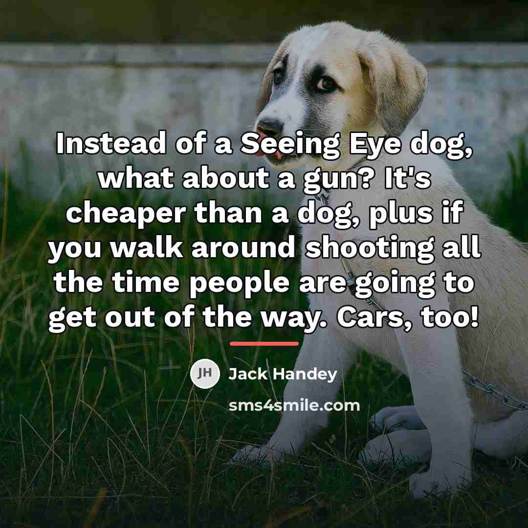 “Instead of a Seeing Eye dog, what about a gun?…” quote by Jack Handey