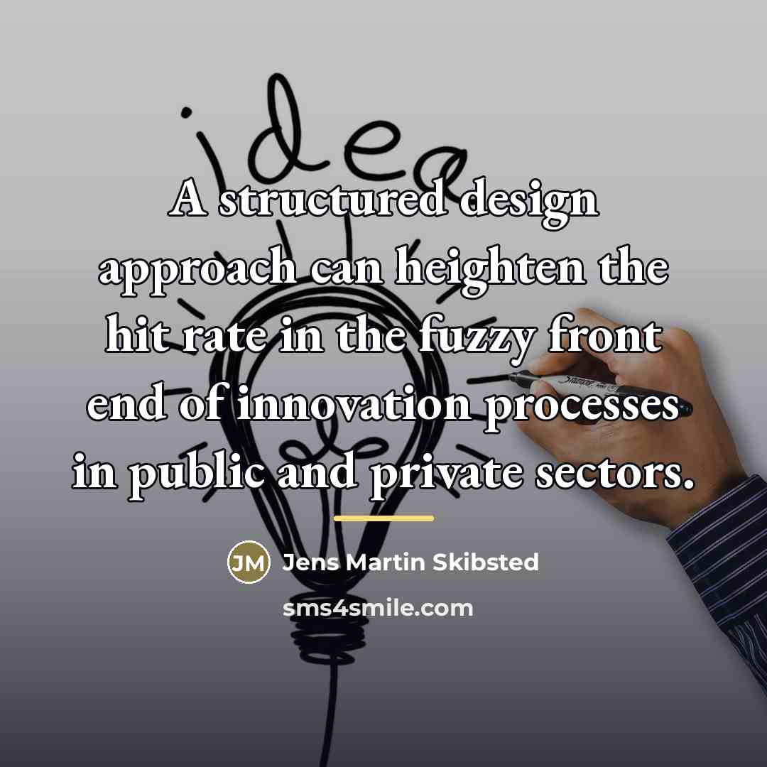 “A structured design approach can heighten the hit rate in…” quote by Jens Martin Skibsted