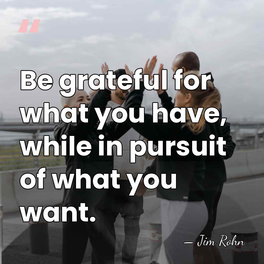 Be grateful for what you have, while in pursuit of what you&hellip; - Jim Rohn