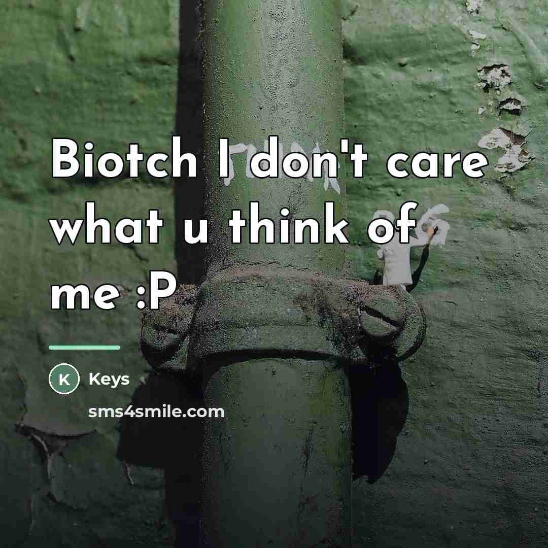 “Biotch I don't care what u think of me :P…” quote by Keys